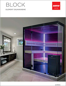 Titelseite Harvia Block Element Sauna Katalog
