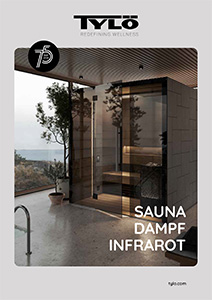 Titelseite von Tylö Sauna Dampf Infrarot Katalog 2023-2024
