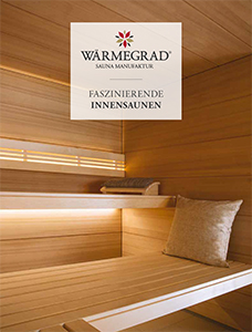 Titelseite von Wärmegrad Innensaunen Katalog 2023-2024