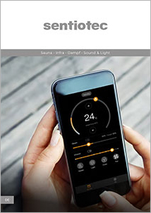 Titelseite von Sentiotec Sauna Zubehör Katalog