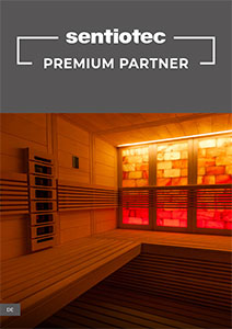 Katalog Titelseite von Sentiotec Saunen Premium Partner 2023-2024